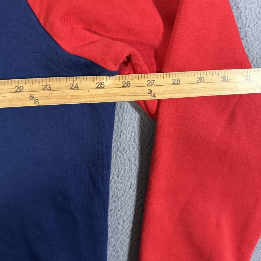 NEW‎ ENGLAND PATRIOTS FANATICS Colorblock Sweatshirt Fleece Hoodie XL Red Blue - Picture 4 of 6